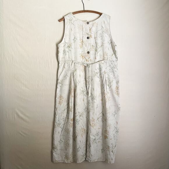 90's Woolrich Linen Botanical Sleeveless Dress.Size large. Great condition. - Picture 6 of 6